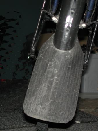 Detailed view of the front mudflap